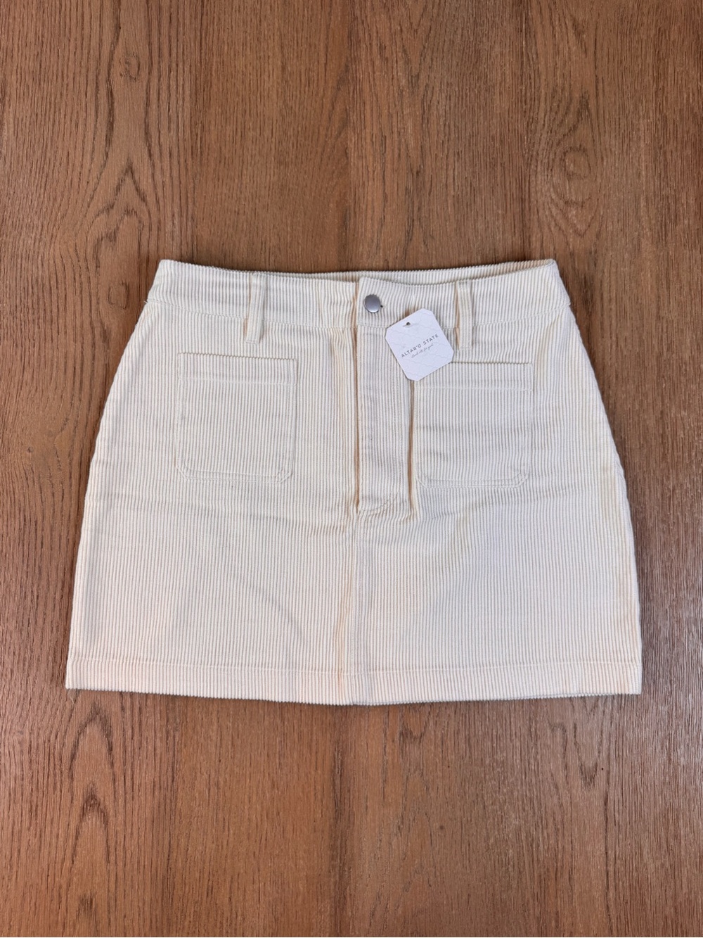 NWT Altar'd State Cream Corduroy Mini Skirt